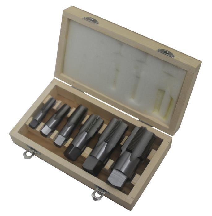 1/4 3/8 1/2 and 3/4 1/8 Drill America POUCSNPT5 5 Piece Carbon Steel NPT Pipe Tap Set
