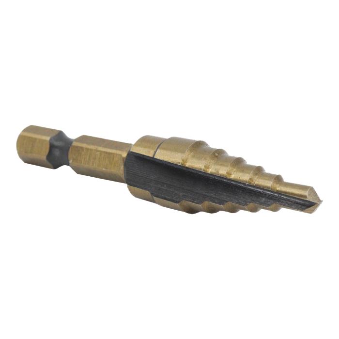 Klein Tools QRST03 Step Drill Bit – Quick Release, Double Spiral Flute, 1/4 To 3/4-Inch